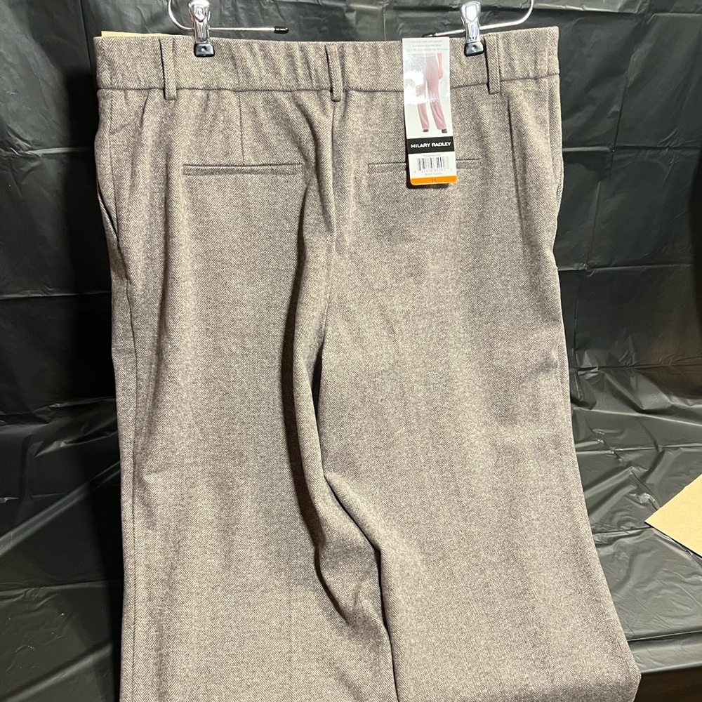 Hilary Radley Taupe Herringbone Trousers